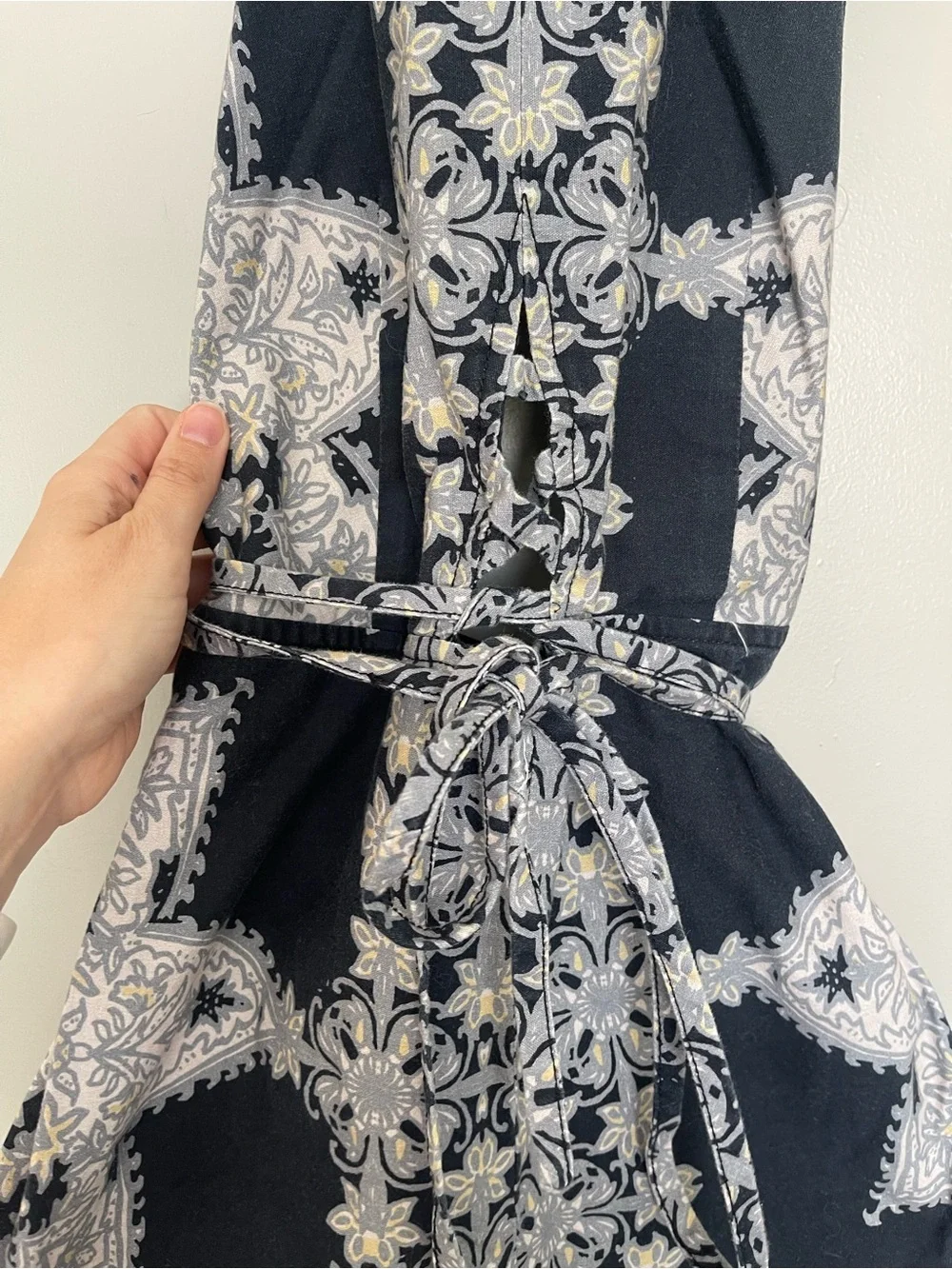 Free People Navy and White Paisley-Print Romper